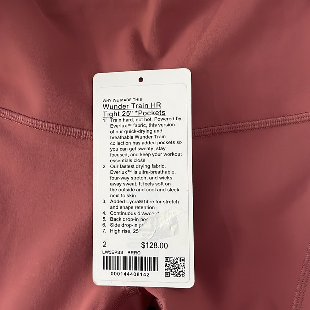 Lululemon, wunder Train HR tight 25” *pockets size:2 - Picture 7 of 8